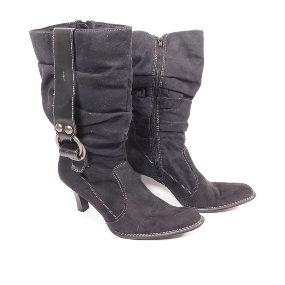 Predictions Black Heeled Boots 11 CL2855 0220 - Picture 1 of 8